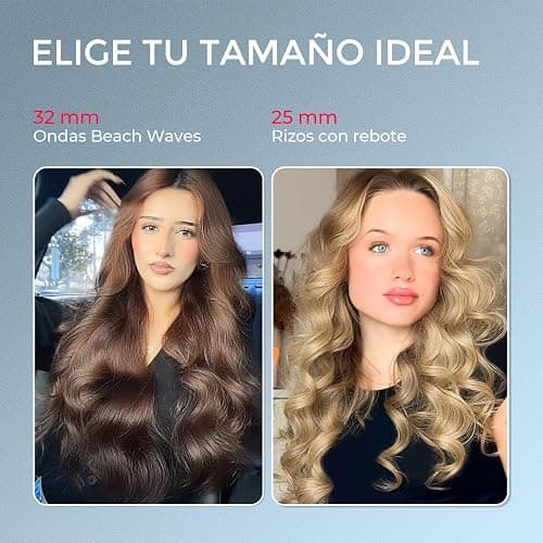 TYMO CURLPRO Rizador de Pelo Automático - Portátil Moldeador Tenacilla de Pelo Automatico de 32 mm, 160-210℃, Rizos Grandes Fácilmente, Plancha Pinzas Rizadora Cerámica, Antiquemaduras, Gris Metálico thumbnail 3