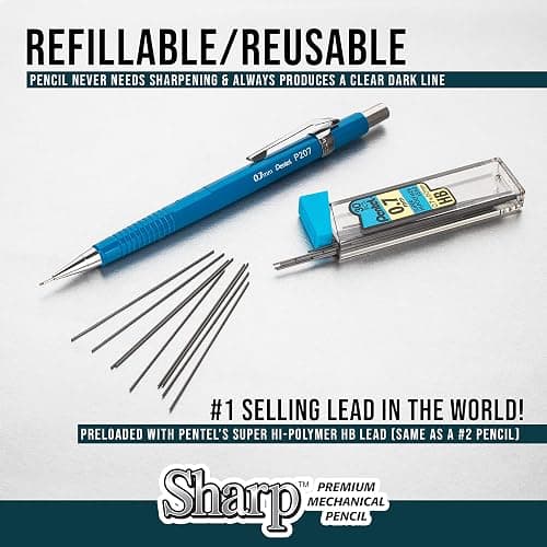 Pentel Sharp Mechanical Pencil, (0.9mm), Bold Line, Yellow Barrel, Pack of 4 (P209PF4G) thumbnail 5