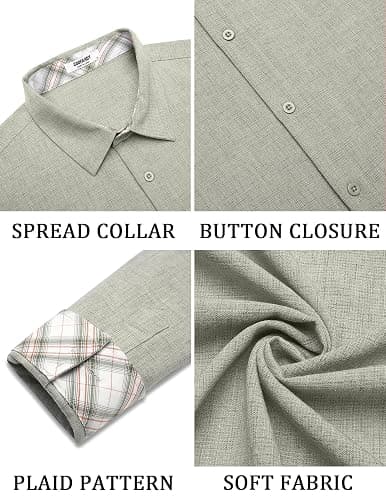 COOFANDY Men's Long Sleeve Button Down Shirts Casual Untucked Shirt Regular Fit Dress Shirt thumbnail 4