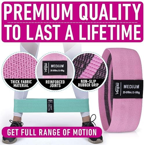 Resistance Bands for Working Out with Workout Bands Guide. 4 Booty Bands for Women Men Fabric Elastic Bands for Exercise Bands Resistance Bands for Legs Bands for Working Out Hip Thigh Glute Bands Set thumbnail 5