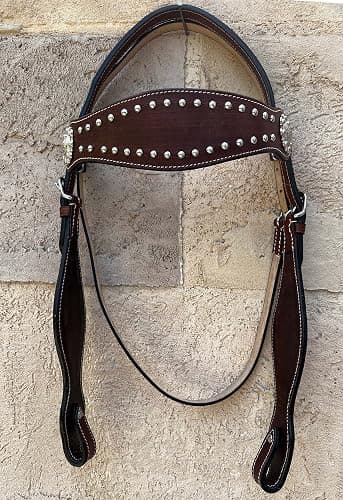 Hulara Top Grain Buff Leather Western Bridle and Breast Collar Set Tooled Headstall and Horse Breastcollar Western Tack Set Horse Breast Collar Western Bridle Sets Horse Headstall and Breast Collar thumbnail 5