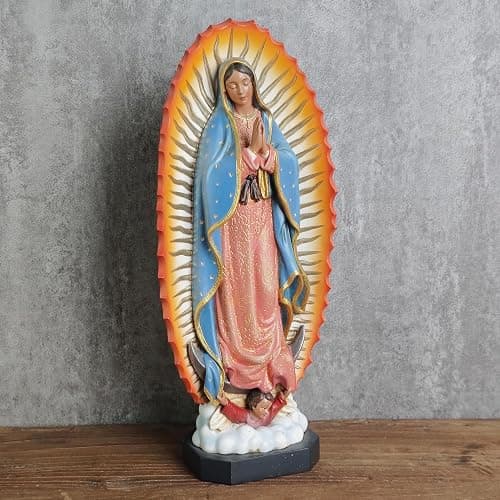 BC Catholic Our Lady of Guadalupe Statue, Virgen De Guadalupe Figure, Religious Gift for Mother's Day, Inspirational Home Decor,10.7 inch H, Hand Painted Sculpture by Buildclassic thumbnail 4