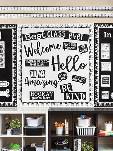 Teacher Created Resources White Painted Dots on Black Straight Rolled Border Trim (TCR8911) thumbnail 5