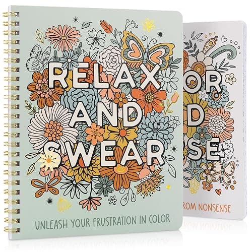 Beautiful Coloring Book Set of 2 for Adult Relaxation - Funny Coloring Books with Floral Designs for a lot of Laughs - The Perfect Stress-Relieving Gift for Women - Image 1