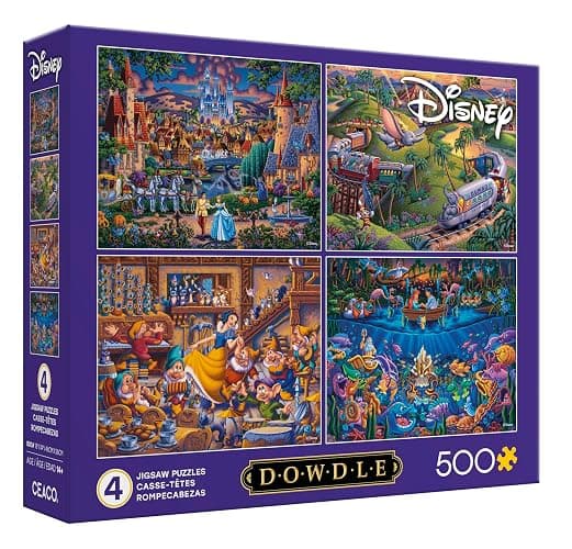 Ceaco - Disney Dowdle Collection - 4 Pack 500 Piece Puzzles for Adults | Art by Eric Dowdle, Made in USA, Recycled Board - Image 1