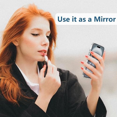 ZTOFERA for iPhone 16 Case Mirror Designed | Mirror for Makeup for Outdoor Use | Slim Fit | Soft TPU Bumper+Hard Back | Anti-Drop Shockproof Protective Phone Cover thumbnail 5