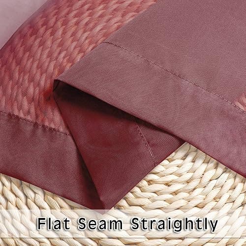 OVZME Burgundy Sheer Curtains 84 inch Length 2 Panels Set, Light Filtering Sheer Privacy Curtain Drapes, Rod Pocket Window Treatments Voile Curtains for Living Room Bedroom, 42" W x 84" L thumbnail 7