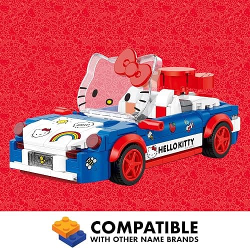 Brickcraft Officially Licensed Sanrio Hello Kitty Convertible Car Building Set, 294-Piece Multicolor Brick Kit with Detailed Character Face, Sticker Sheet Included thumbnail 3