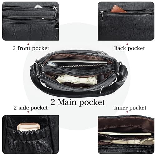 Crossbody Purse for Women Ladies Soft PU Leather Shoulder Bag Medium Roomy Handbag Fashion Tote Top Handle Satchel thumbnail 6
