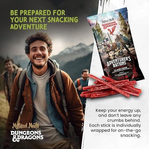 Mythical Meats Beef Jerky Snack Packs – Dungeons and Dragons gifts for Men – Exotic Meat Stick Variety Pack – High Protein, Low Sugar, Keto-Friendly, MSG Free – 12 Pack thumbnail 9