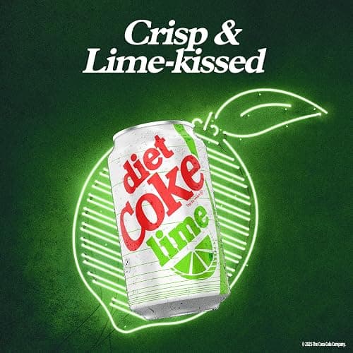 Diet Coke Lime Soda Soft Drink Fridge Pack Cans, 12 fl oz, 12 Pack thumbnail 2