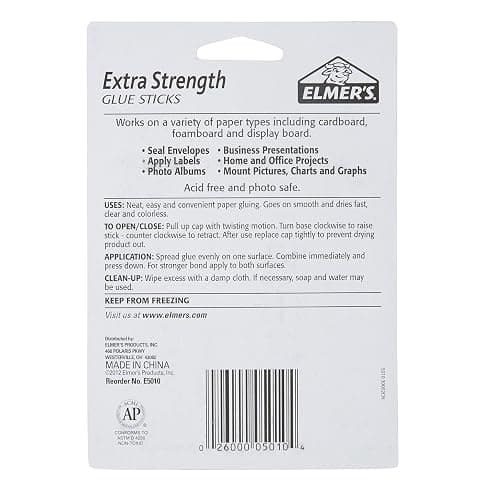 Elmer's Extra Strength Glue Sticks, Washable, 8 Grams, 4 Count thumbnail 4