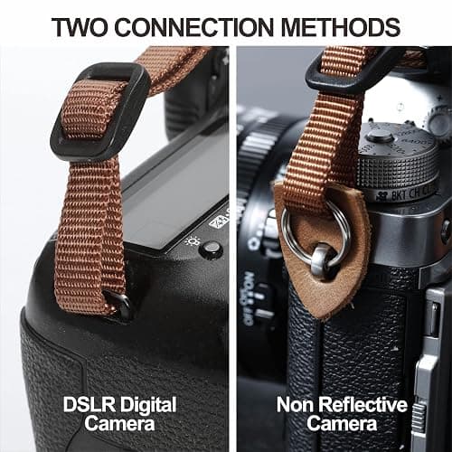 Padwa Lifestyle Camera Strap - 1.5" Crazy Horse Cowhide Head Cotton Strap,Vintage Embroidery Camera Straps for Photographers,Cameras,Binoculars,Cute Adjustable Shoulder Neck Strap for Adults & Kids thumbnail 5