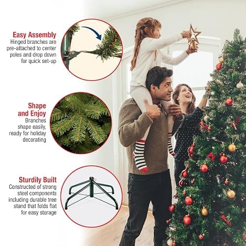 National Tree Company Artificial Full Christmas Tree, Green, Dunhill Fir, Includes Stand, 7.5 Feet thumbnail 7