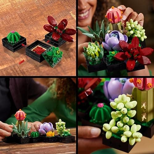 LEGO Botanicals Succulents - Build 9 Small Artificial Plants - DIY Gifts for Mothers - Home or Office Desk Décor Building Set For Adults - Botanical Collection - 10309 thumbnail 4