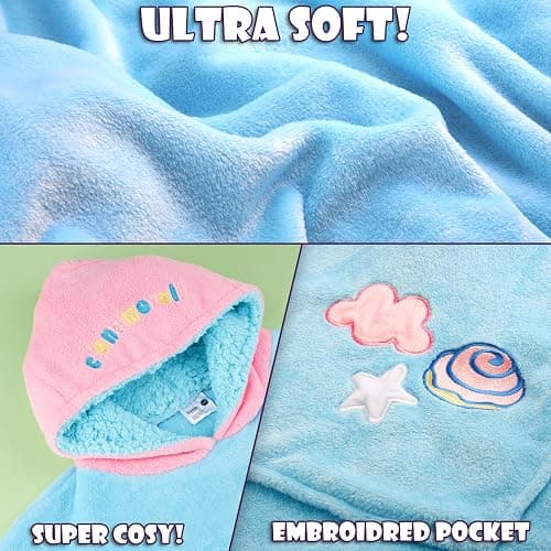 Hello Kitty Blanket Hoodie for Women Teens Wearable Blanket Sherpa Lined Fleece thumbnail 5