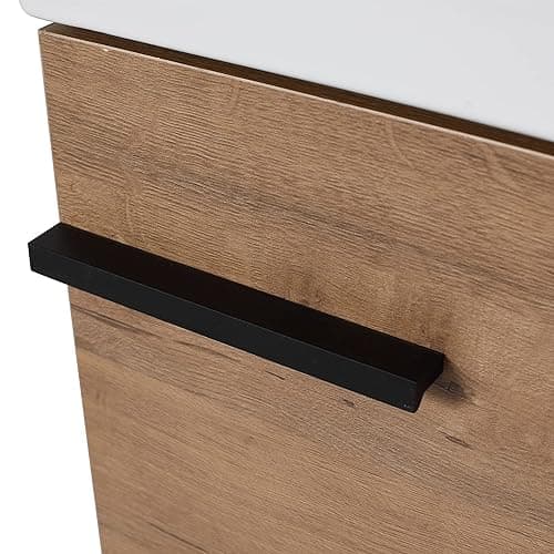 Malwee 18" Floating Bathroom Vanity with Sink, 18 Inch Single Sink Wall Mounted Bathroom Vanity, with 1 Door and White Ceramic Basin top, Modern Bath Wall-hung Storage Cabinet for Small Space(017-18) thumbnail 8