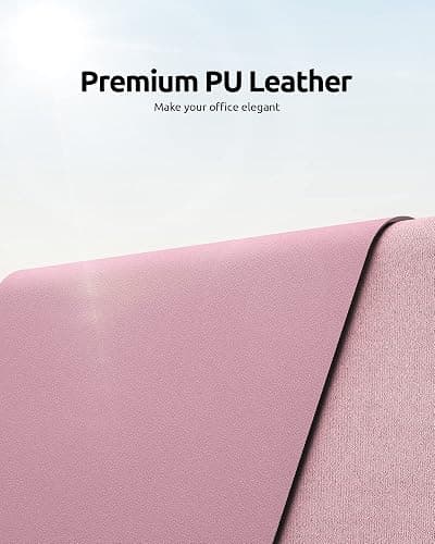 YSAGi Leather Desk Mat, Large Mouse Mat, Non-Slip Desk Pad, Waterproof PU Leather Table Protector Writing Pad for Office and Home (60 x 35 cm, Pale Mauve) thumbnail 3