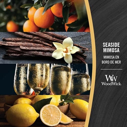 Woodwick Medium Hourglass Scented Candle | Seaside Mimosa | with Crackling Wick | Up to 60 Hours Burn Time thumbnail 3