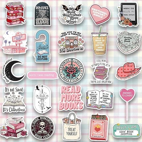 200 PCS Book Stickers for Kindle, Bookish Holographic Reading Booktok Sticker Pack for Adult, Waterproof Aesthetic Vinyl Decals for Laptop Ebook Readers Water Bottles thumbnail 6