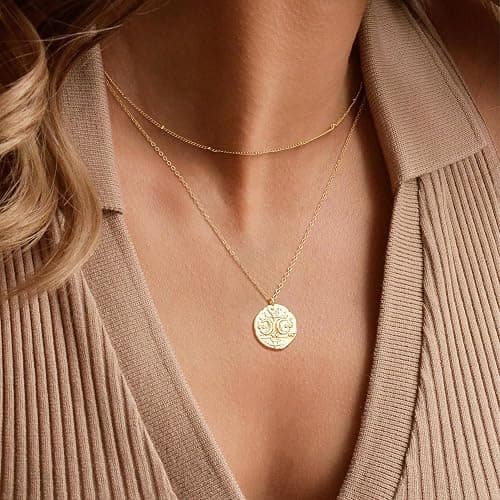 Fettero Gold Necklace for Women 14K Gold Plated Boho Beach Neckalce Charm Starfish Seahorse Conch Ocean Pendant Necklace Adjustable Chain Necklace Beach Jewelry for Women Gift thumbnail 6