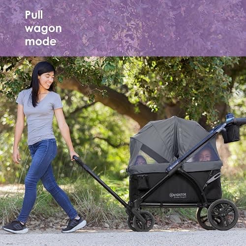 Open Box Baby Trend Navigator 2-in-1 Stroller Wagon, Dash Black thumbnail 15