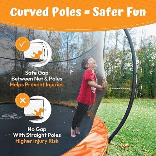 JUMPZYLLA Trampoline Outdoor 8FT 10FT 12FT 14FT 15FT 16FT with Enclosure and Ladder, ASTM Approved Recreational Trampoline for Kids and Adults, Anti-Rust Coated Frame thumbnail 4