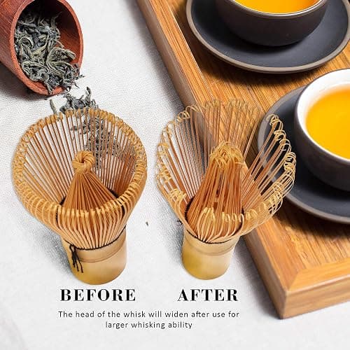Matcha Tea Bamboo Whisk And Ceramic Rest 2 Piece Set - Black Holder thumbnail 5