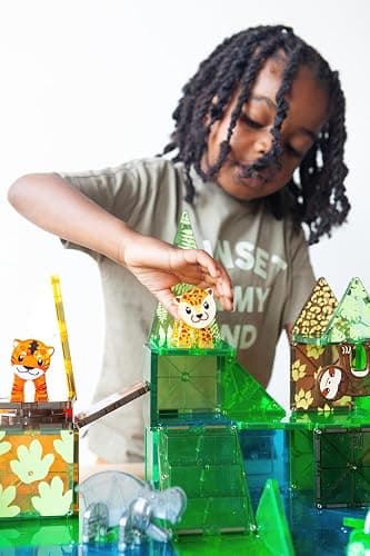 MAGNA-TILES Jungle Animals 25-Piece Magnetic Construction Set, The ORIGINAL Magnetic Building Brand thumbnail 4