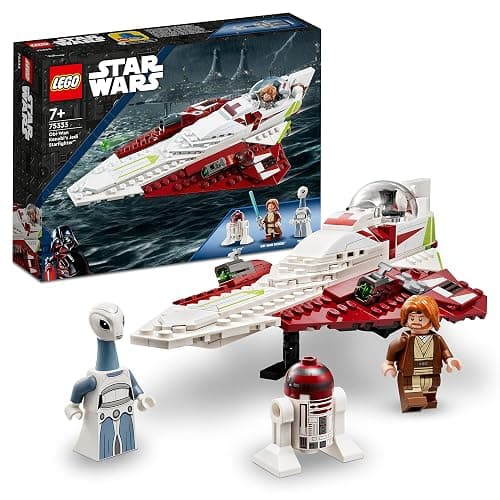 LEGO Star Wars Obi-Wan Kenobi’s Jedi Starfighter, Buildable Toy for Age 7+, with Taun We Minifigure, Droid Figure and Lightsaber, Attack of the Clones Set, Gift Idea 75333 - Single - Image 1