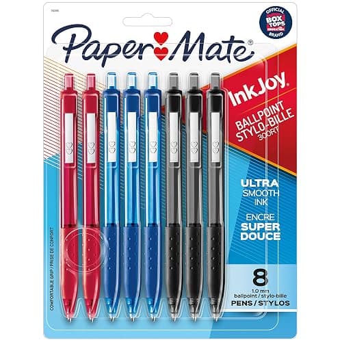 Paper Mate InkJoy 300RT Retractable Ballpoint Pens, Medium Point, Black/Red/Blue Ink, 8 Pack (1945918) - Image 1