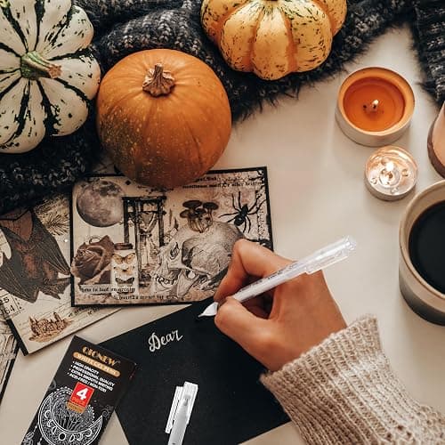Qionew 0.6mm Fine Point White Gel Pens, 4 Pcs White Gel Pen Set for Artists | White Pens for Artists Drawing, Adult Coloring Books, Opaque White Ink for Black Paper,Sketching, Bullet Journaling thumbnail 2