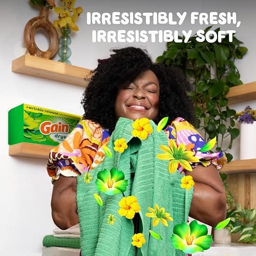 Gain dryer sheets Plus Wrinkle Release, Original Scent, 120 Count, Fights static with a touch of scent, laundry sheets thumbnail 4