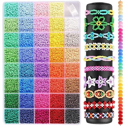 3mm Seed Beads Uniform, 39 Colors 8200pcs Small Beads for Jewelry Making, Friendship Bracelet Bead for Girls Adults thumbnail 7