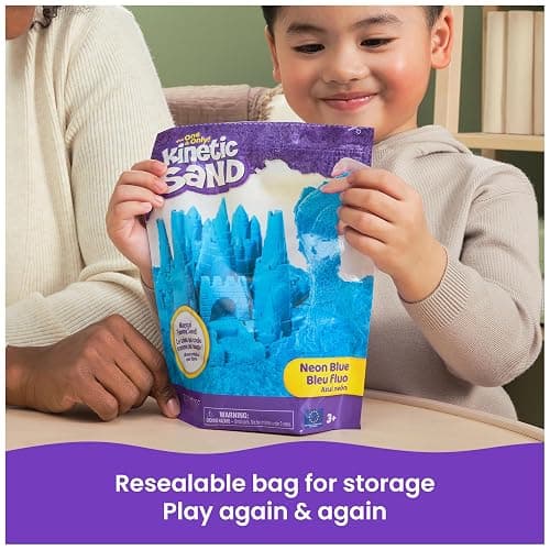 Kinetic Sand 2lb Blue, Moldable Play Sand Sensory Toys, Ages 3+ | Squish, Mold, Shape & Flow, Resealable Bag for Easy Storage, Creative Open-Ended Play, Birthday Gifts for Kids thumbnail 9