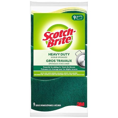 Scotch-Brite Scrub Sponge, 9 Pack, Heavy Duty, Sponges for Dishes ,Garage,Outdoor, Kitchen - Image 1