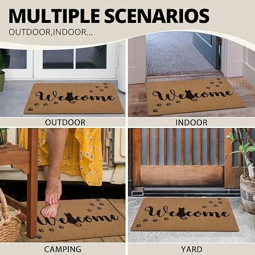 Cute Black Cat Paws Welcome Door Mat  thumbnail 6