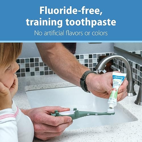 Dr. Brown's Baby Toothpaste, Strawberry Flavor Toddlers and Kids Love, Fluoride Free, Made in The USA, 0-3 Years, 1.4oz, 3 Pack thumbnail 3
