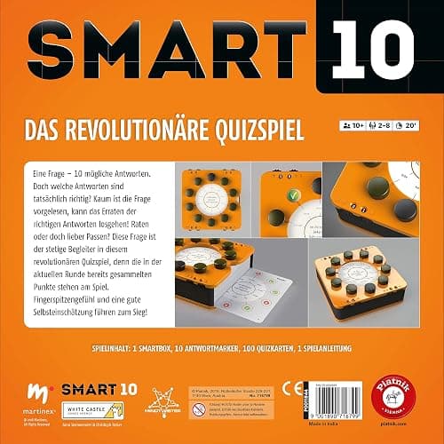 Piatnik 7167 - Smart 10 | Das revolutionäre Alleswisser Brettspiel I Für die Quizfreunde | Wer ist der Quizkönig | Ab 12 Jahren | Wissenfragen von A - Z | Für Unterwegs und Zuhause thumbnail 2