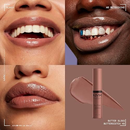 NYX PROFESSIONAL MAKEUP Butter Gloss Brown Sugar, Non-Sticky Lip Gloss - Pack Of 3 (Sugar High, Spiked Toffee, Butterscotch) thumbnail 3