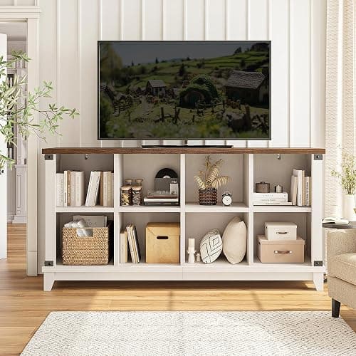 EnHomee 8 Cube Storage Organizer, Cube Organizer with Storage, Book Shelf for Bedroom and Home Office,White,Wood thumbnail 7
