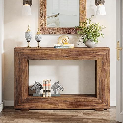 Tribesigns Farmhouse Console Table, 47 Inches Entryway Console Table with Storage, Industrial Hallway Accent Table for Living Room, Entrance thumbnail 3
