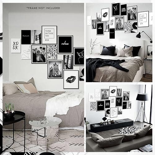 97 Decor Black and White Posters for Room Aesthetic - Black and White Wall Decor, Boy Play Bunny Art Prints, Retro Trendy Posters for Teen Girls Dorm Bedroom Office Decoration (8x10 UNFRAMED) thumbnail 4