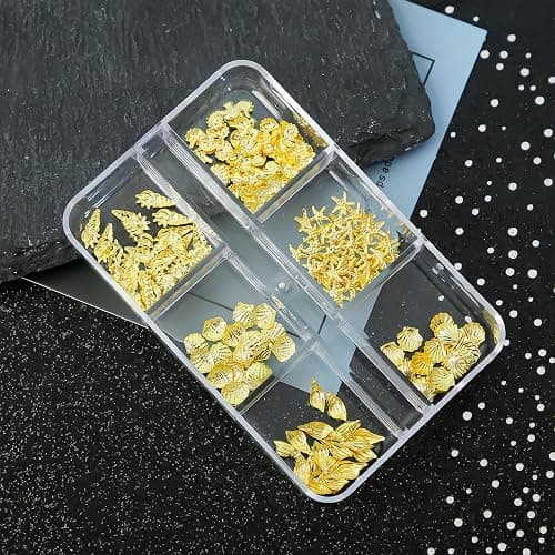 SHUXILIN 2Boxes Summer Steel Studs Metal Pearls Nail Gems Charms Metal Small Seashell Starfish Alloy Seahorse Nail Rhinestones Charms for Acrylic Nail Art Marine Theme Nail Supplies for Women Manicure thumbnail 4