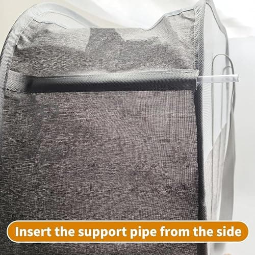 Foldable Laundry Basket with Mesh Window, Large Capacity 95L Dirty Clothes Hamper with Handles, Sturdy Steel Frame,Collapsible Laundry Hamper for Bedroom,Bathroom,Home,Dorm (Beige) thumbnail 8