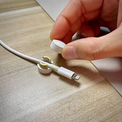 BRIGHTTIA Cable Clips - Premium Brass Cord Management for Home, Office & Car - Multipurpose Wire Holder Organizer - Sleek & Durable Design - Ideal Gift for Men, Women & Students - 4-Pack (Chrome) thumbnail 6