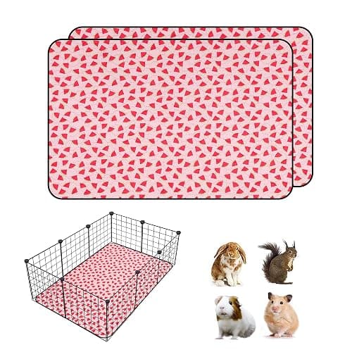 LWYMX 2 PCS Guinea Pig Cage Liner, Reusable Waterproof Guinea Pig Liner, Washable Small Animals Bedding, Super Absorbent Pet Pee Pads Guinea Pig Mats, Rabbit Mats for Cages (24 * 36 inch) - Image 1