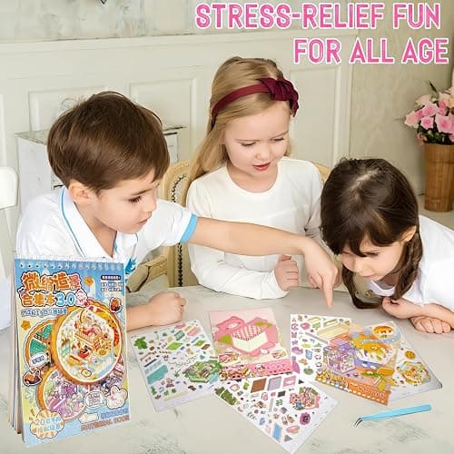 20 Sets DIY 3D House Stickers Scene Collection Book for Children Adults - Magic House, with Tweezers Make Your Own House Stickers Therapy for Adult Relief Stress thumbnail 4