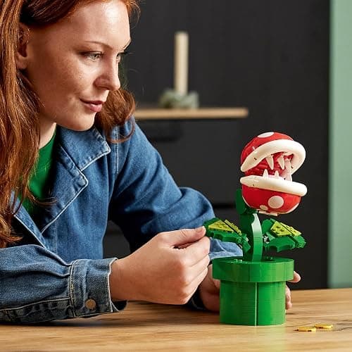 LEGO Super Mario Piranha Plant Set, Posable Character Figure With Pipe & 2 Coin Elements, Model Kit For Adults To Build, Bedroom Decoration Idea, Gift for Men, Women and Teenagers 71426 - Multi-coloured thumbnail 6