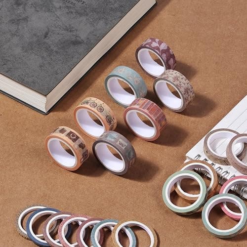 Mr. Pen- Washi Tape Set, 21 Rolls, Assorted Sizes, Vintage Charm Design, Washi Tape for Journaling thumbnail 8